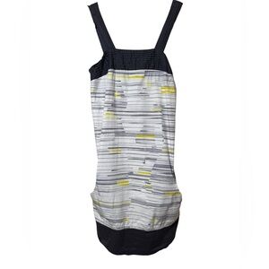 GG Collection Black and Gray Striped Dress